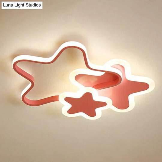 Nordic Style Acrylic Star Led Flush Mount Ceiling Light For Kids Bedroom