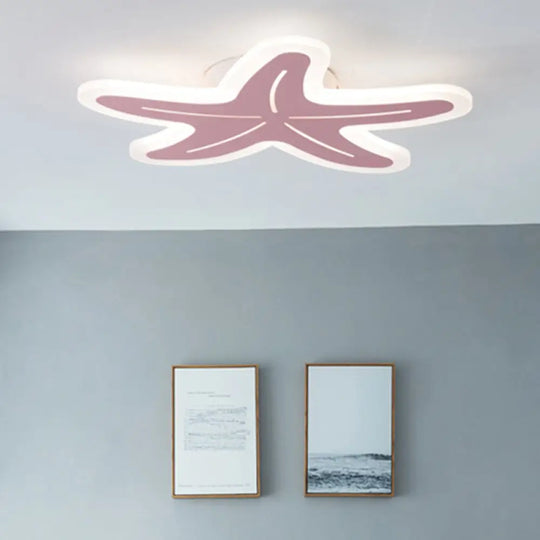 Nordic Style Acrylic Starfish Ceiling Mount Light - Ideal For Boys & Girls Bedrooms Pink / Warm