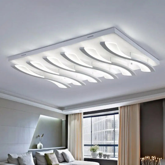 Nordic Style Acrylic Wave Led Ceiling Light For Living Room 6 / White