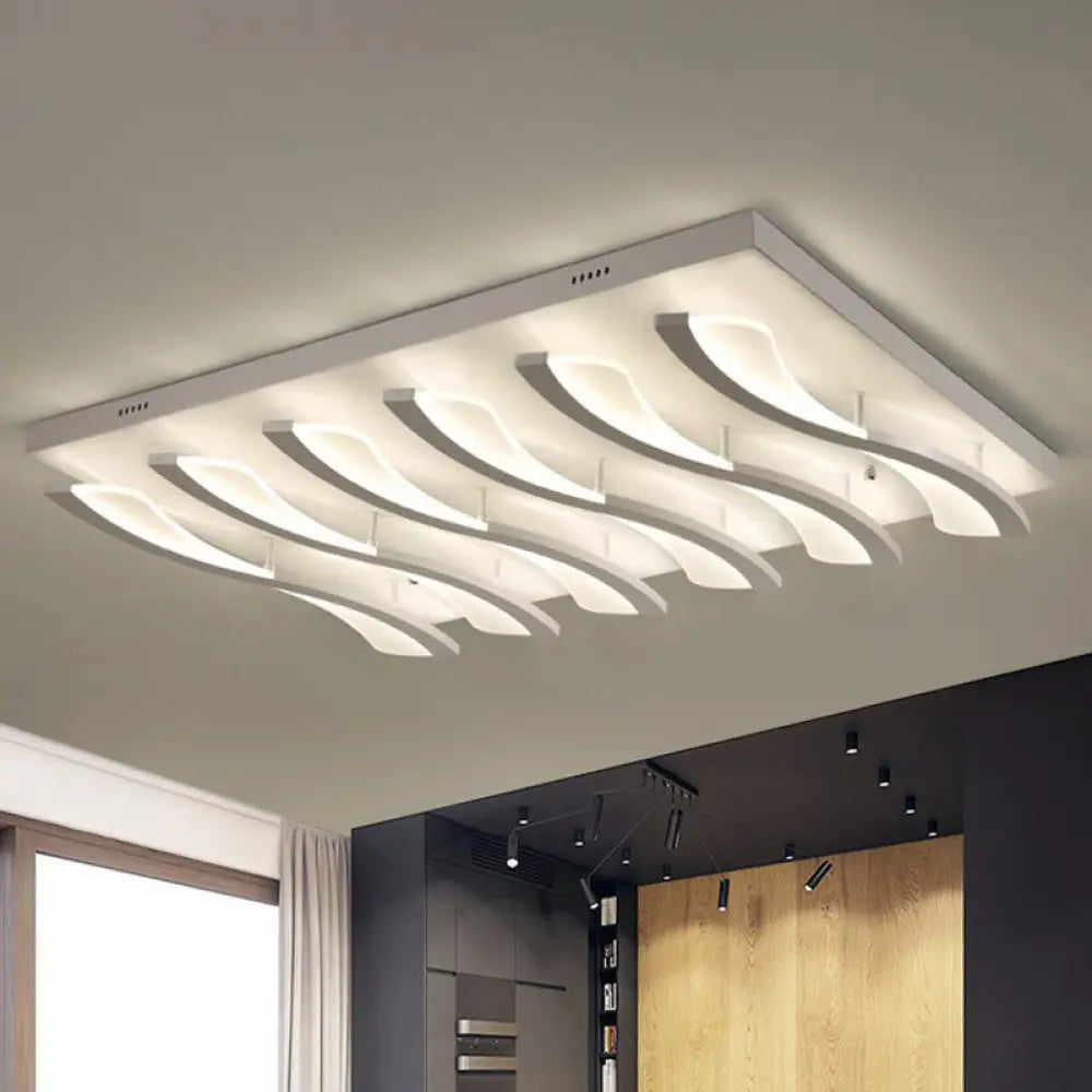 Nordic Style Acrylic Wave Led Ceiling Light For Living Room 6 / White Remote Control Stepless