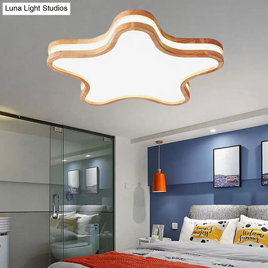 Nordic Style Acrylic White Led Ceiling Lamp For Kids Bedroom - Sky Mount Light