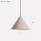 Nordic Style Aluminum Conic Pendant Light With Led For Dining Room Ceiling