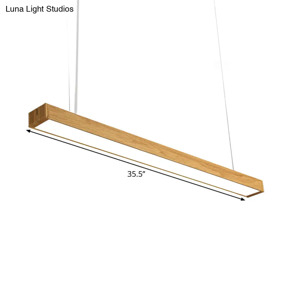 Nordic Style Aluminum Linear Pendant Lamp - 23.5’/47’/71’ Long Led Ceiling Hang Light In Wood