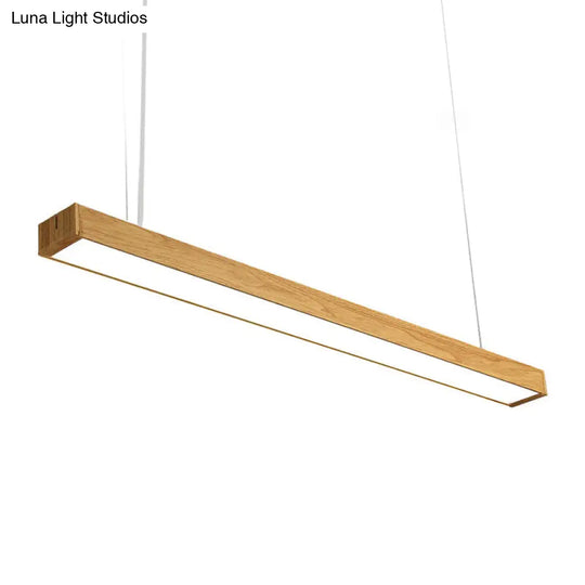 Nordic Style Aluminum Linear Pendant Lamp - 23.5’/47’/71’ Long Led Ceiling Hang Light In Wood