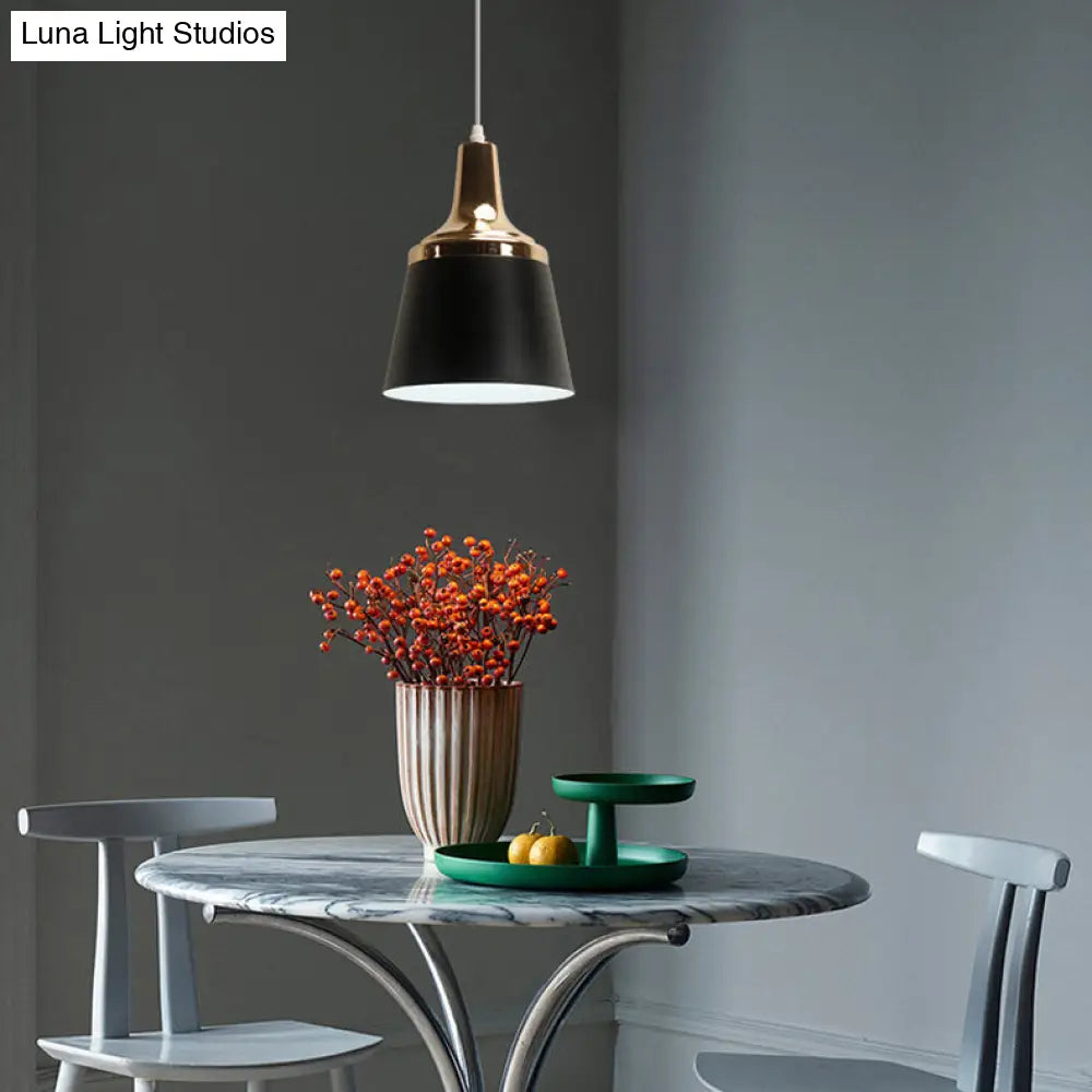 Nordic Style Aluminum Coolie Pendant Lamp With Single Bulb - Ideal For Living Room