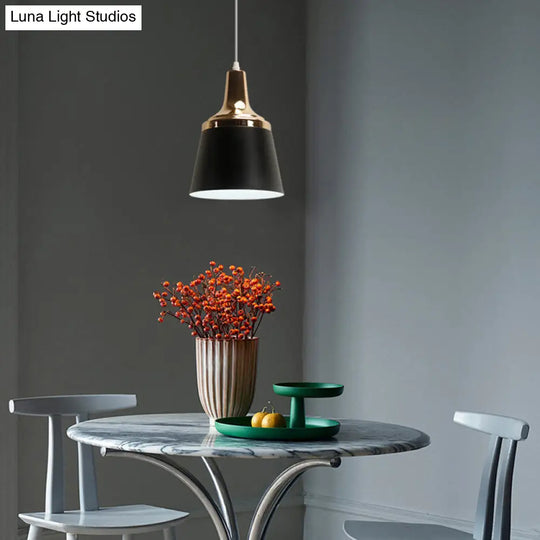 Nordic Style Aluminum Coolie Pendant Lamp With Single Bulb - Ideal For Living Room