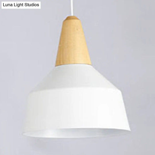 Stylish Nordic Pendant Light For Study Room - Aluminum & Wood Suspension