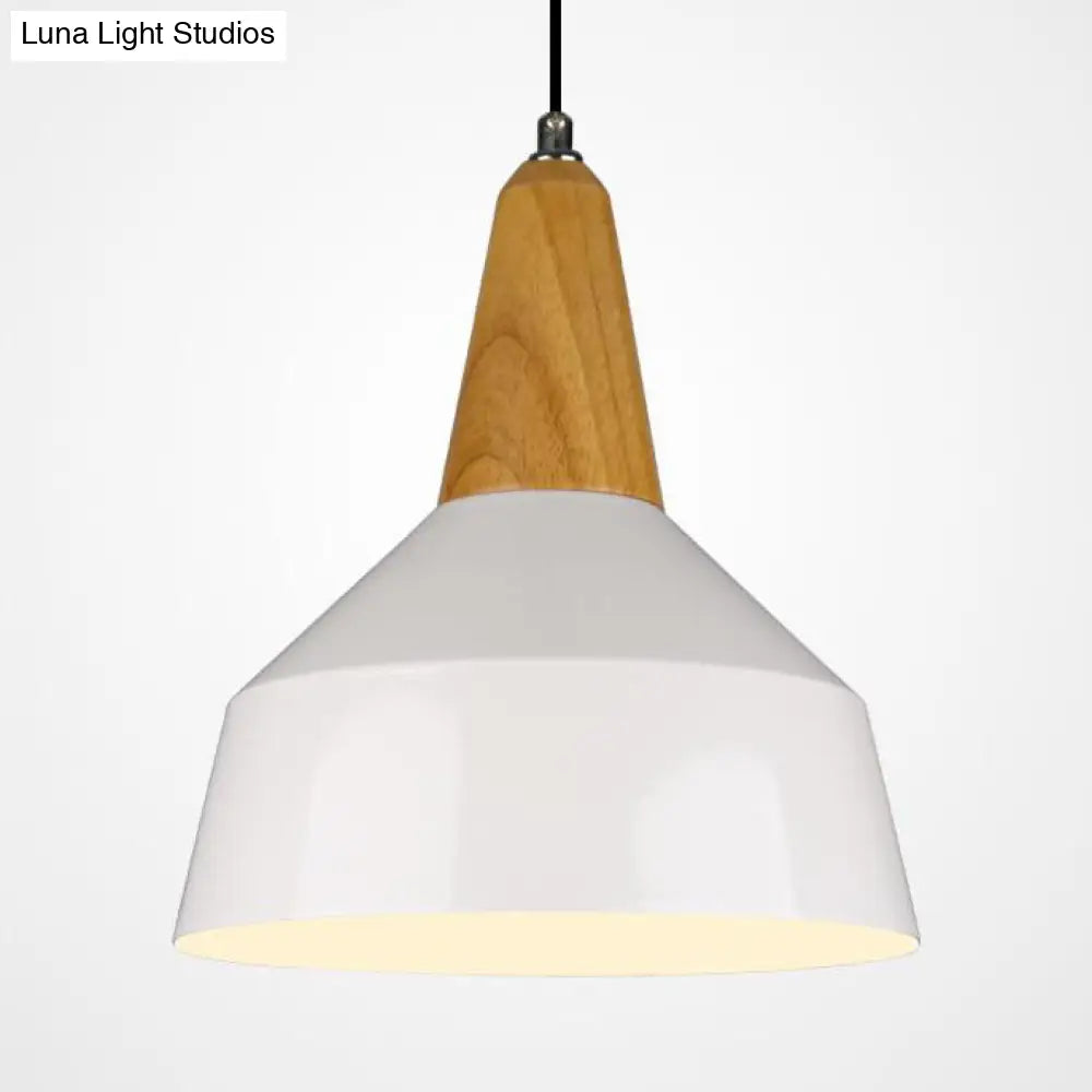 Stylish Nordic Pendant Light For Study Room - Aluminum & Wood Suspension White / 10