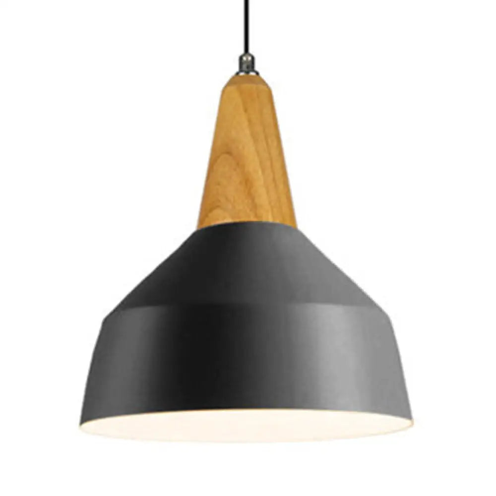 Nordic Style Aluminum & Wood Pendant Light - Perfect For Study Room Black / 10’