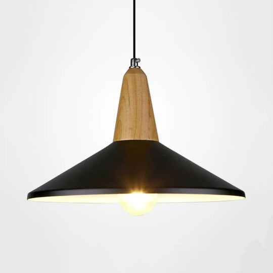 Nordic Style Aluminum & Wood Pendant Light - Perfect For Study Room Black / 14’