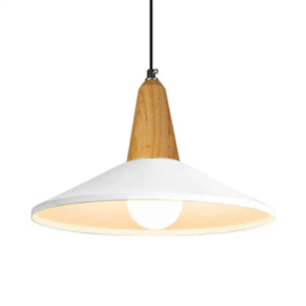 Nordic Style Aluminum & Wood Pendant Light - Perfect For Study Room White / 14’