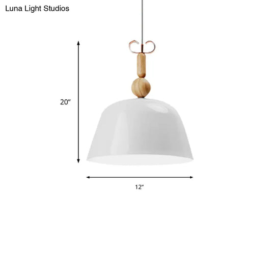 Nordic Style Bell Pendant Lighting - 12’/16’ Wide | Metal Single Light Monochrome Hanging Lamp