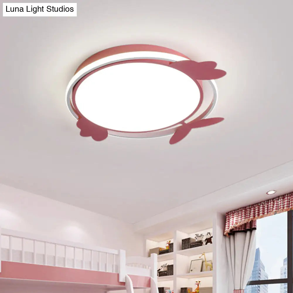 Nordic Style Bird Ceiling Light Fixture With Acrylic Led - Pink/Blue Flush Mount For Bedrooms Pink