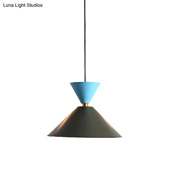 Nordic Style Black Cone/Dome Pendant Light - Metal 1-Light Ceiling Hanging Lamp 2’/3’ Diameter