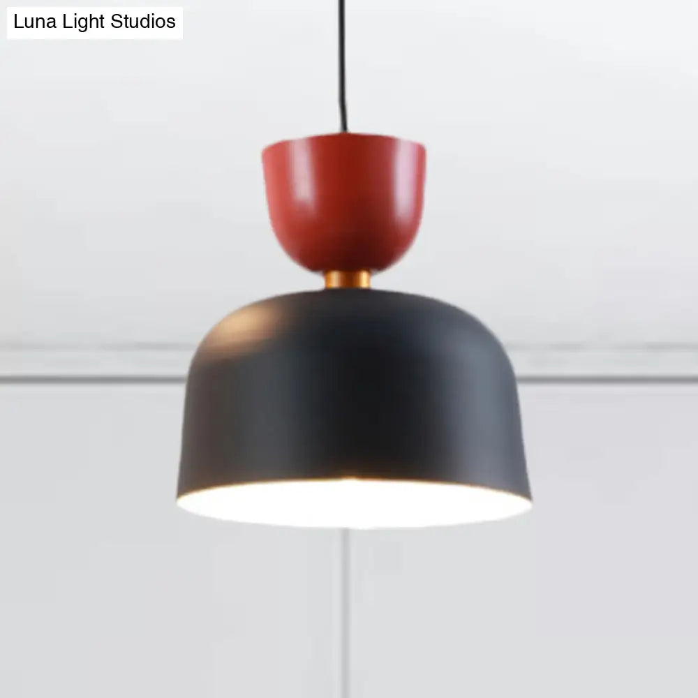 Nordic Style Black Cone/Dome Pendant Light - Metal 1-Light Ceiling Hanging Lamp 2’/3’ Diameter