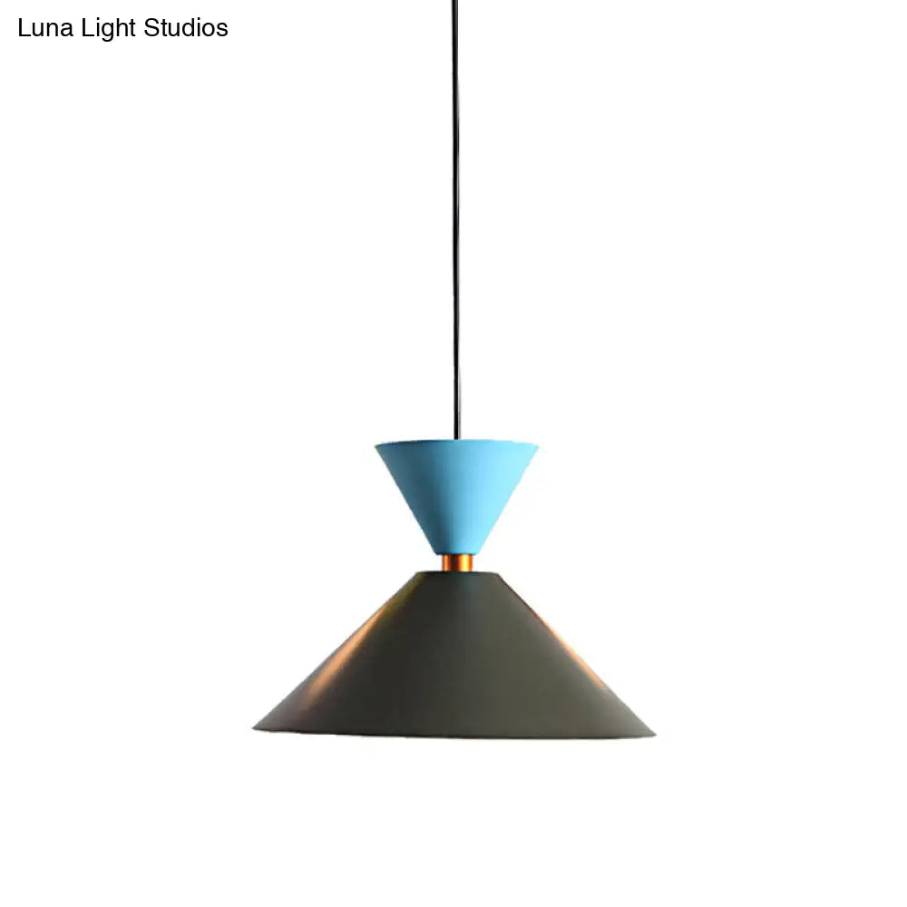 Nordic Style Black Metal Pendant Light With Cone/Dome Shade Ideal For Living Rooms - 1 2/3 Diameter