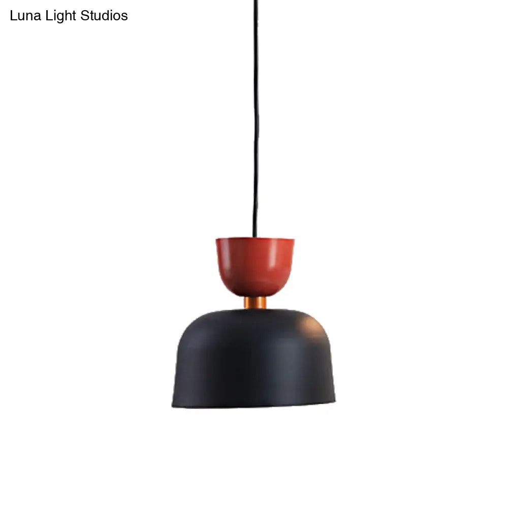 Nordic Style Black Cone/Dome Pendant Light - Metal 1-Light Ceiling Hanging Lamp 2’/3’ Diameter