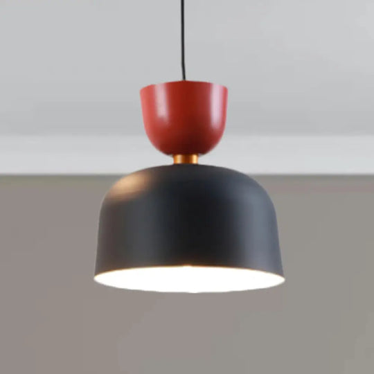 Nordic Style Black Cone/Dome Pendant Light - Metal 1-Light Ceiling Hanging Lamp 2’/3’ Diameter