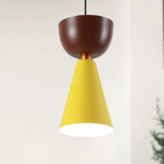 Nordic Style Black Cone/Dome Pendant Light - Metal 1-Light Ceiling Hanging Lamp 2’/3’ Diameter