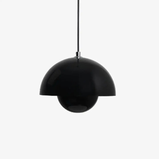 Nordic Style Bud Shaped Ceiling Light Metallic 1 Heads Dining Room Hanging Pendant Black / 10’