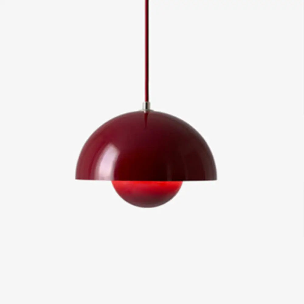 Nordic Style Bud Shaped Ceiling Light Metallic 1 Heads Dining Room Hanging Pendant Red / 10’