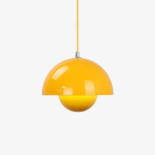 Nordic Style Bud Shaped Ceiling Light Metallic 1 Heads Dining Room Hanging Pendant Yellow / 10’