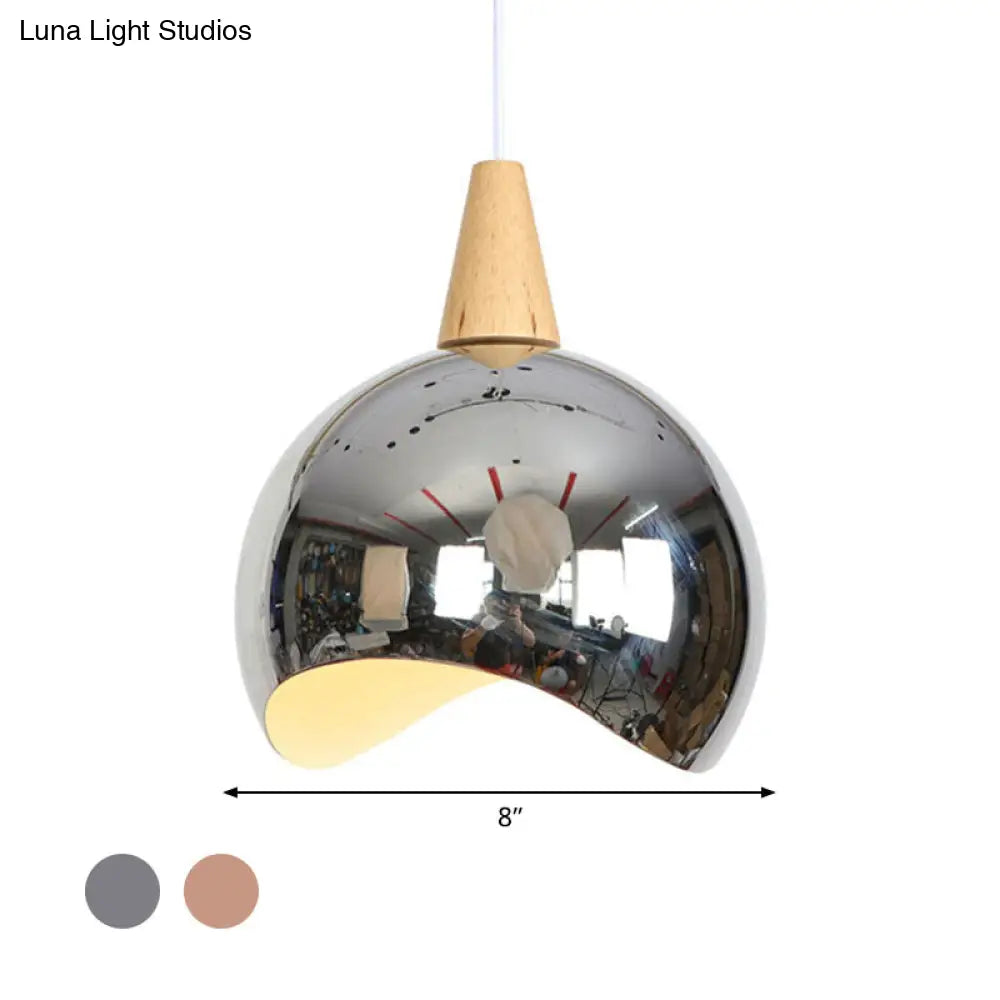 Nordic Style Single Light Mirror Globe Pendant Ceiling Hanging For Corridor