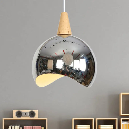 Nordic Style Ceiling Hanging Light With Mirror Globe Pendant For Corridor Chrome