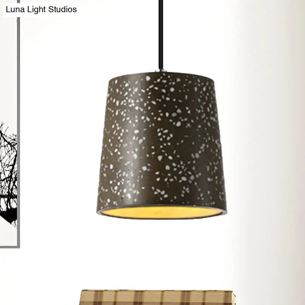 Nordic Style Cement Cone Pendant Light - 1 Black/White/Brown