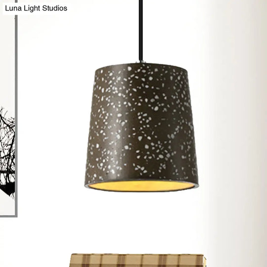 Nordic Style Cement Cone Pendant Light - 1 Black/White/Brown