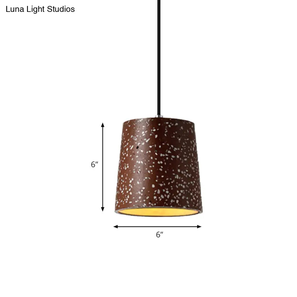 Nordic Style Cement Cone Pendant Lighting - 1 Light Black/White/Brown Hanging