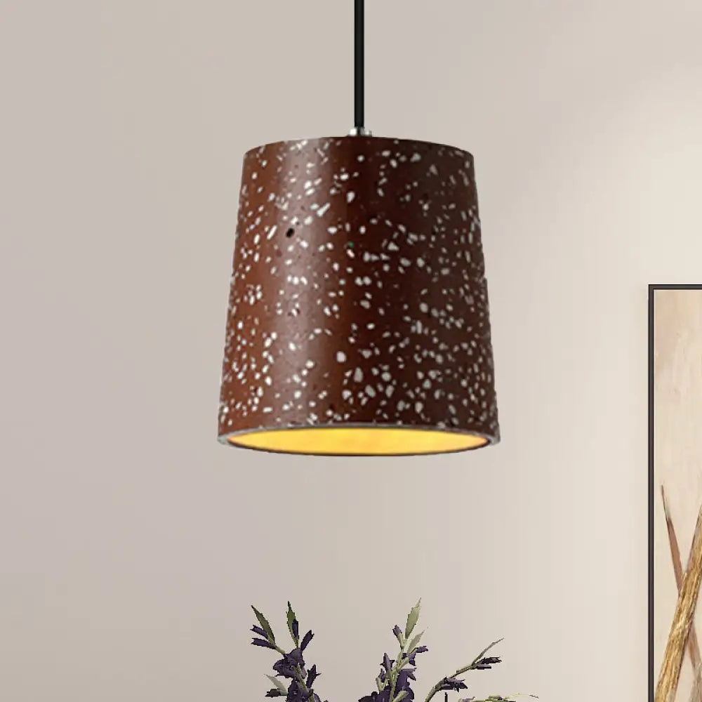 Nordic Style Cement Cone Pendant Light - 1 Black/White/Brown Red