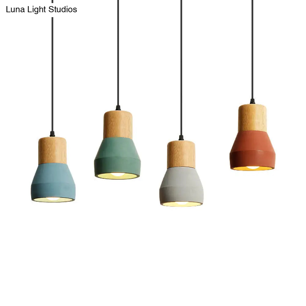 Nordic Style Cement Torch Pendant Lamp For Tea Station - Single Light