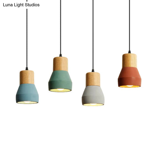 Nordic Style Cement Torch Pendant Lamp For Tea Station - Single Light