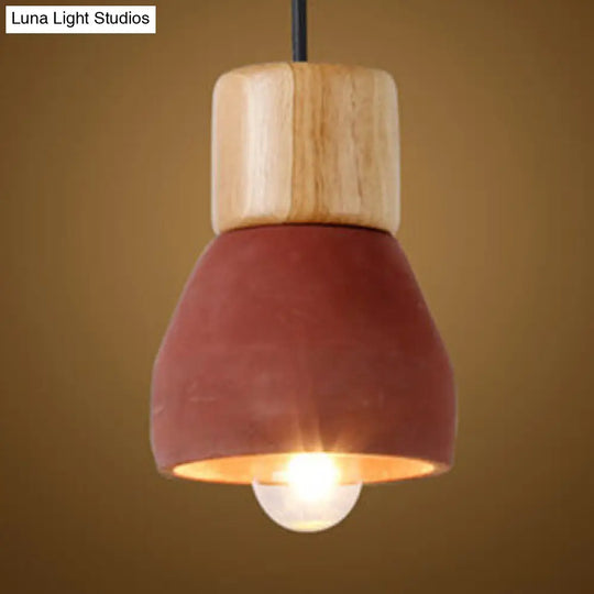 Nordic Style Cement Torch Pendant Lamp For Tea Station With Single Light