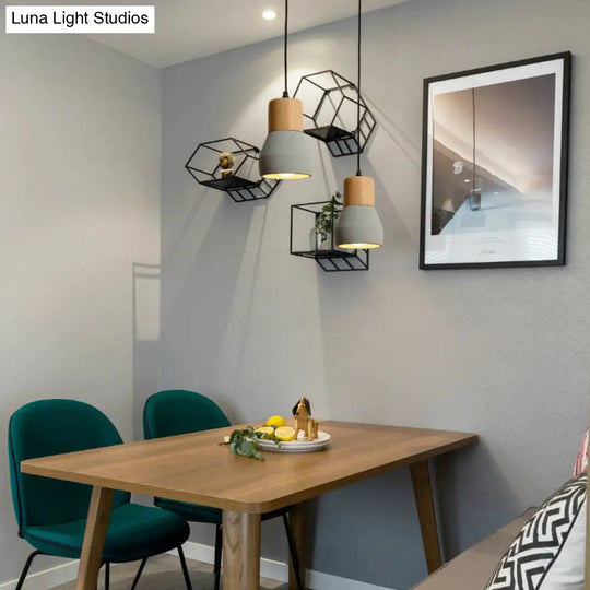 Nordic Style Cement Torch Pendant Lamp For Tea Station - Single Light