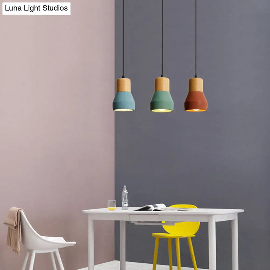 Nordic Style Cement Torch Pendant Lamp For Tea Station - Single Light