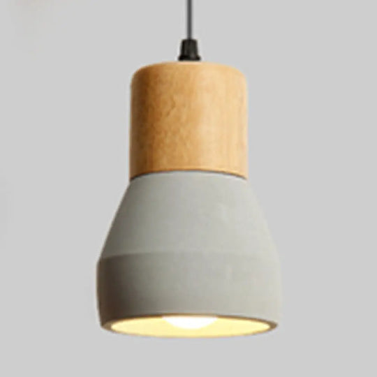 Nordic Style Cement Torch Pendant Lamp For Tea Station - Single Light Grey