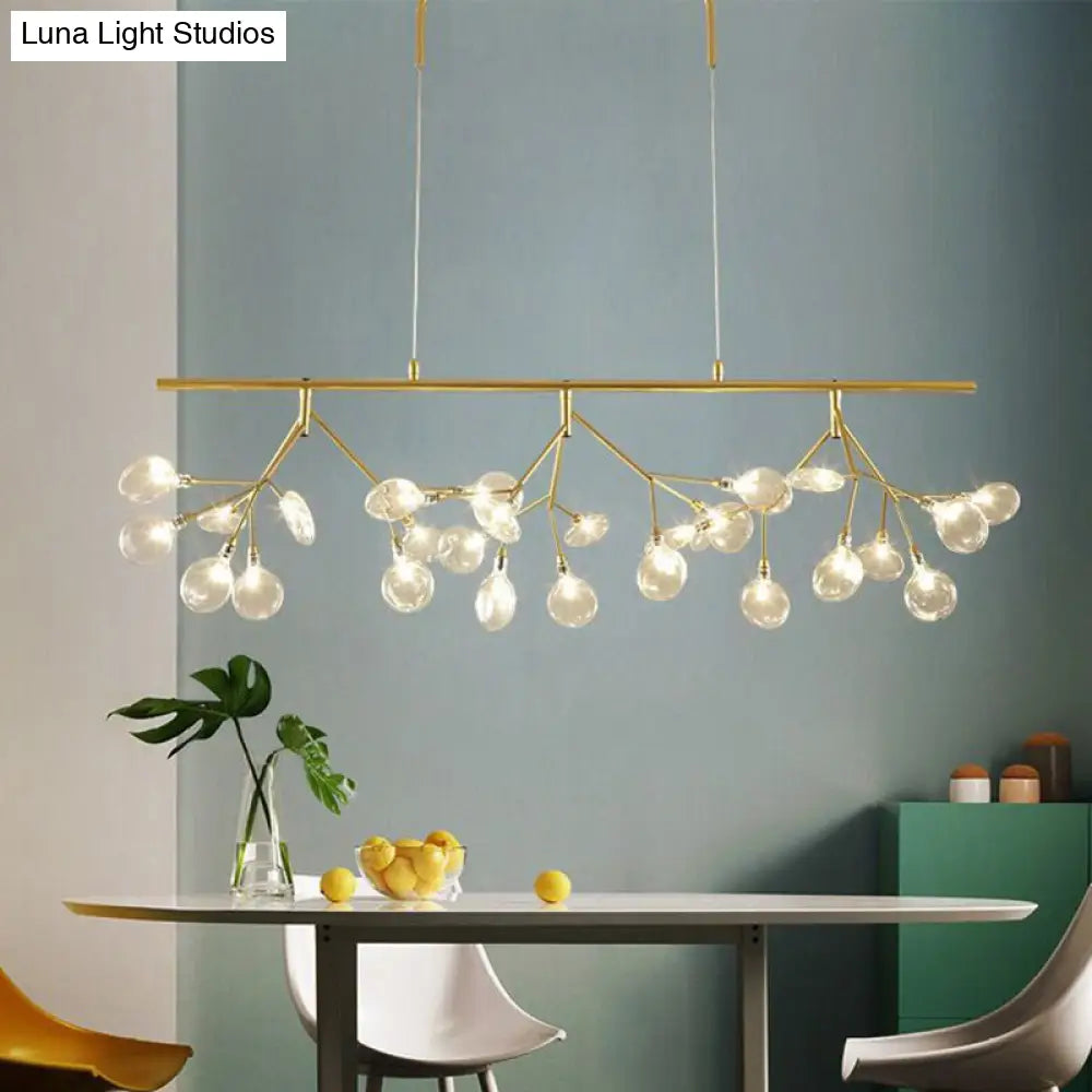 Nordic Style Clear Glass Led Dining Room Pendant Light - Firefly Island Branch Design Lighting