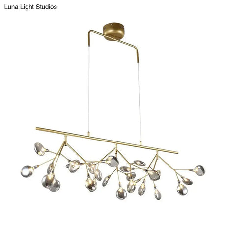 Nordic Style Clear Glass Led Dining Room Pendant Light - Firefly Island Branch Design Lighting