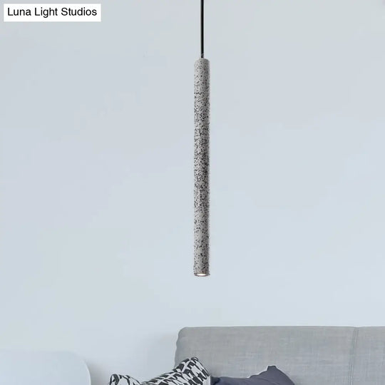 Nordic Style Concrete Pendant Light - 12’/21.5’H Tube 1 Black/White/Yellow