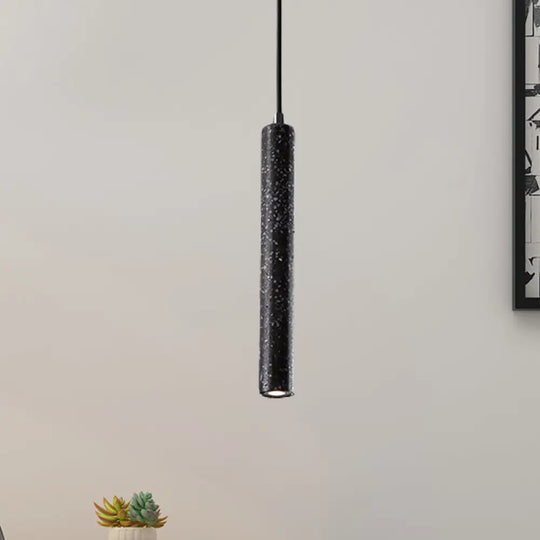 Nordic Style Concrete Pendant Light - 12’/21.5’H Tube 1 Black/White/Yellow Black / 12’