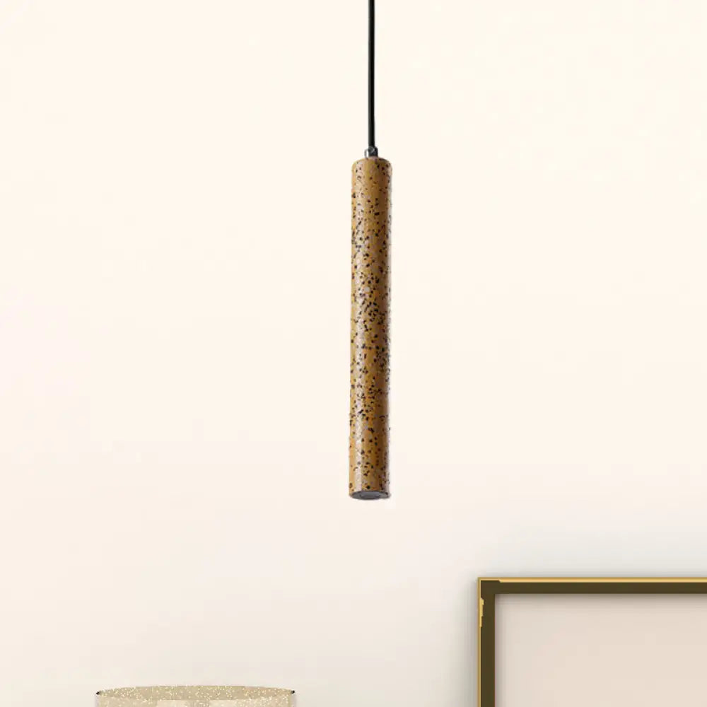 Nordic Style Concrete Pendant Light - 12’/21.5’H Tube 1 Black/White/Yellow Yellow / 12’