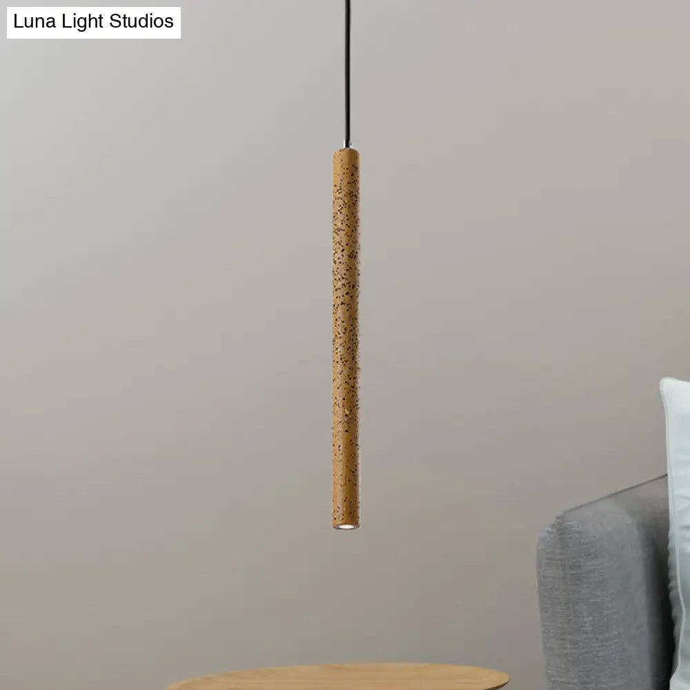 Nordic Style Concrete Tube Pendant Light - 12/21.5H Black/White/Yellow Yellow / 21.5