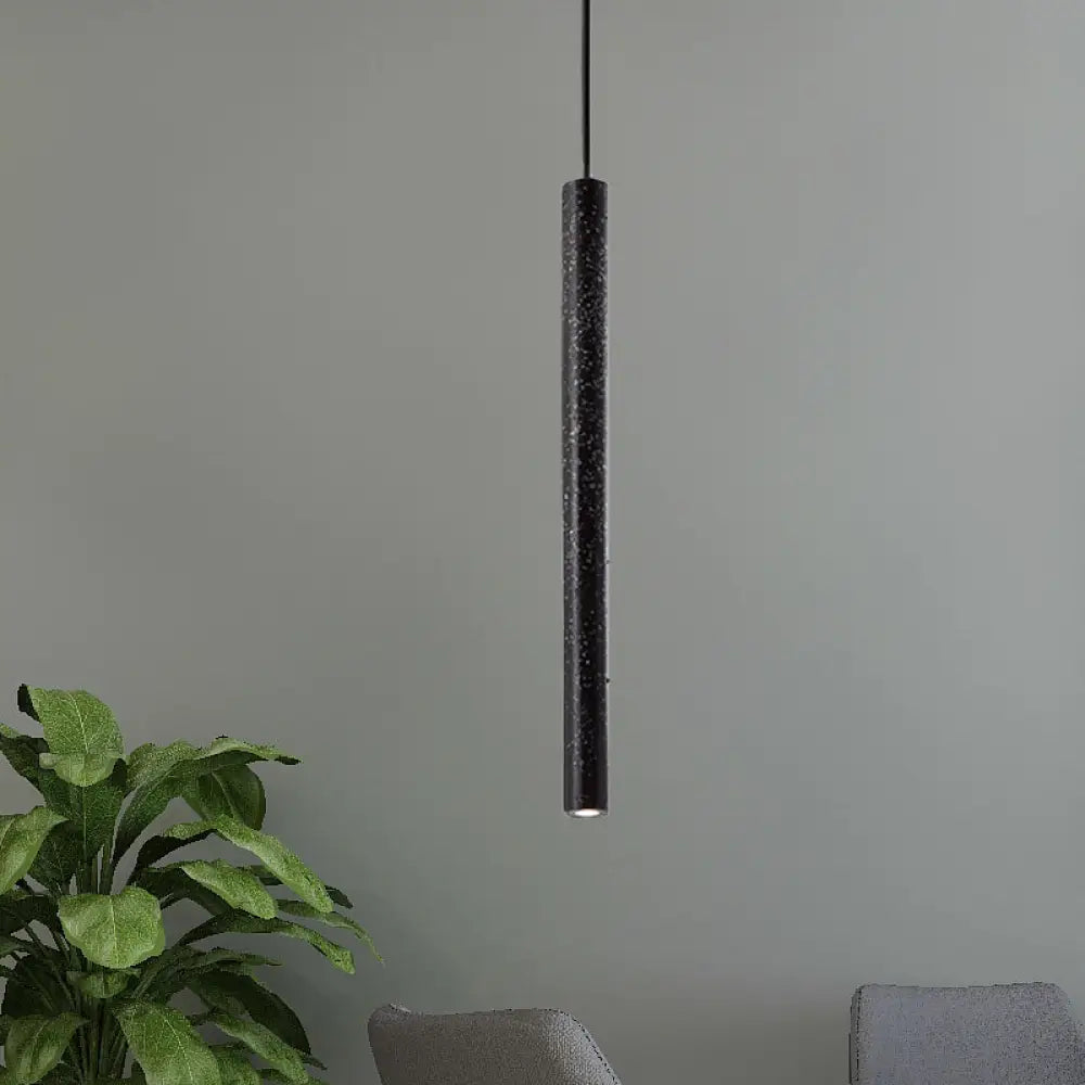 Nordic Style Concrete Pendant Light - 12’/21.5’H Tube 1 Black/White/Yellow Black / 21.5’