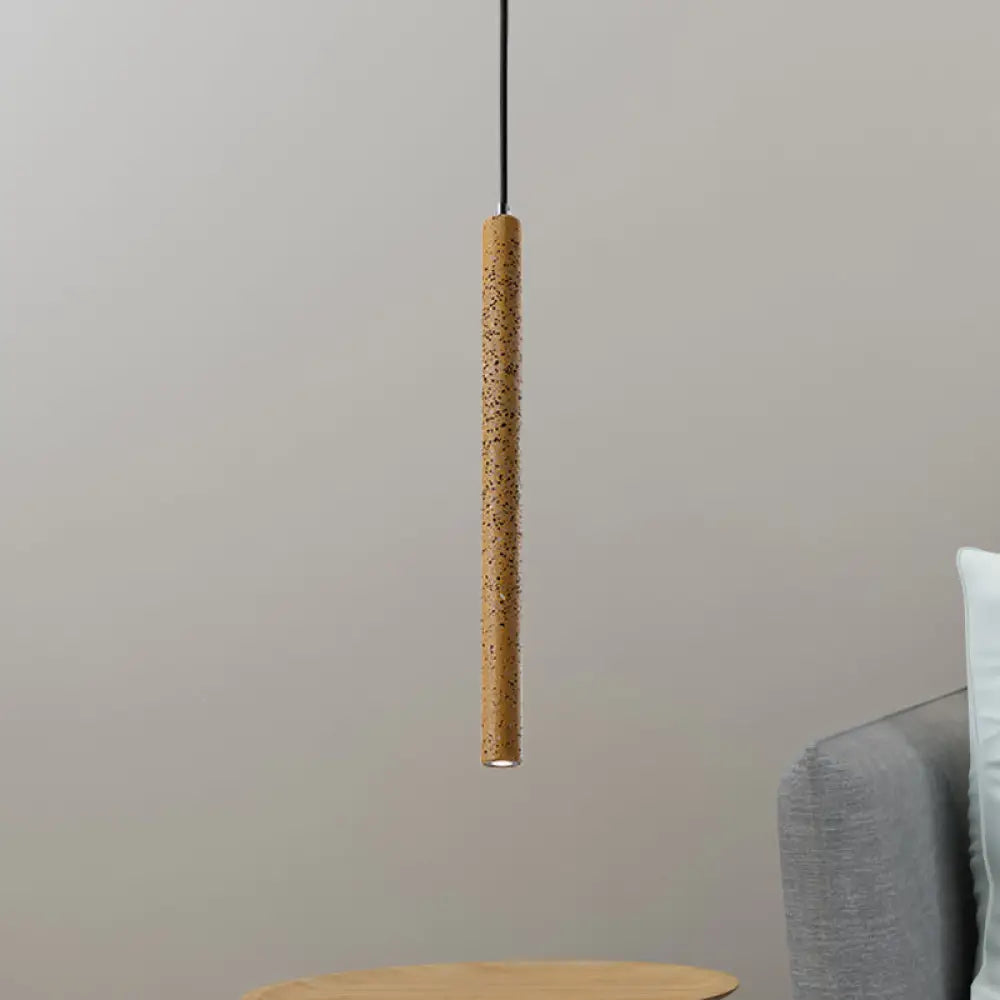 Nordic Style Concrete Pendant Light - 12’/21.5’H Tube 1 Black/White/Yellow Yellow / 21.5’