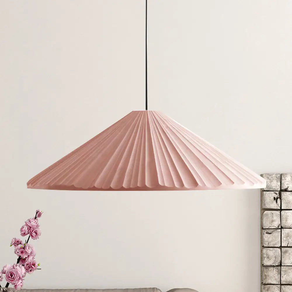 Nordic Style Cone Pendant Light - 1 Head Resin Hanging For Cafe Or Restaurant Pink / 8