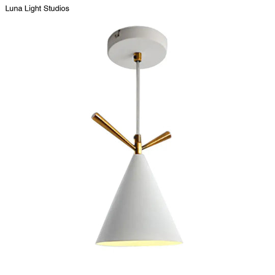 Nordic Style Cone Pendant Light - Metal Hanging Lamp For Restaurant & Coffee Shop