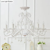 Nordic Style Crystal Chandelier For Girls Bedroom: Elegant Pendant Lighting With Candle Element