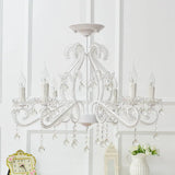 Nordic Style Crystal Chandelier For Girls Bedroom: Elegant Pendant Lighting With Candle Element 6 /